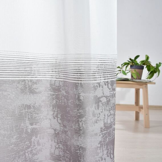 Тюль набивной батист Anton V-405 сіра, фото 1 Тюль набивной батист Anton V-405 сіра, фото 1