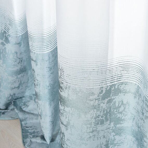 Тюль набивний батист Anton V-410 бірюза, фото 2 Тюль набивний батист Anton V-410 бірюза, фото 2