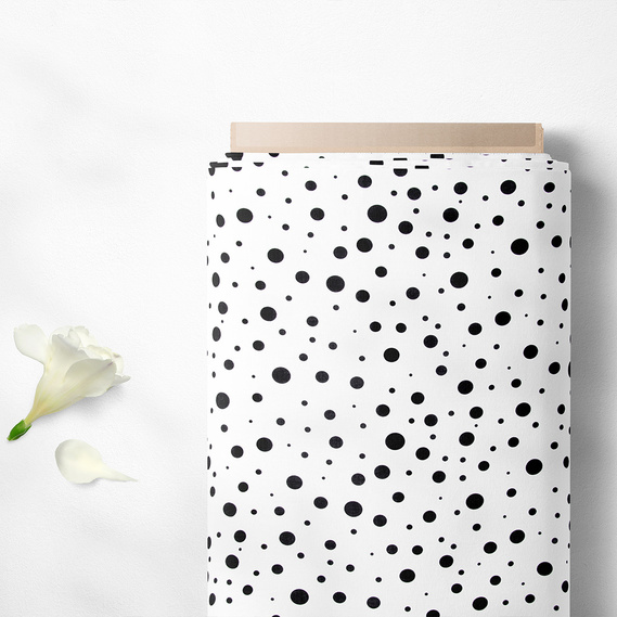 Тканина штапель горошки білий, фото 2