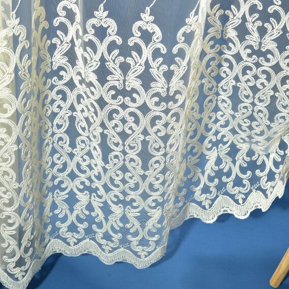 Тюль сетка с вышивкой Альбіна екрю, фото 2 Тюль сетка с вышивкой Альбіна екрю, фото 2