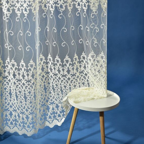 Тюль сетка с вышивкой Альбіна екрю, фото 4 Тюль сетка с вышивкой Альбіна екрю, фото 4