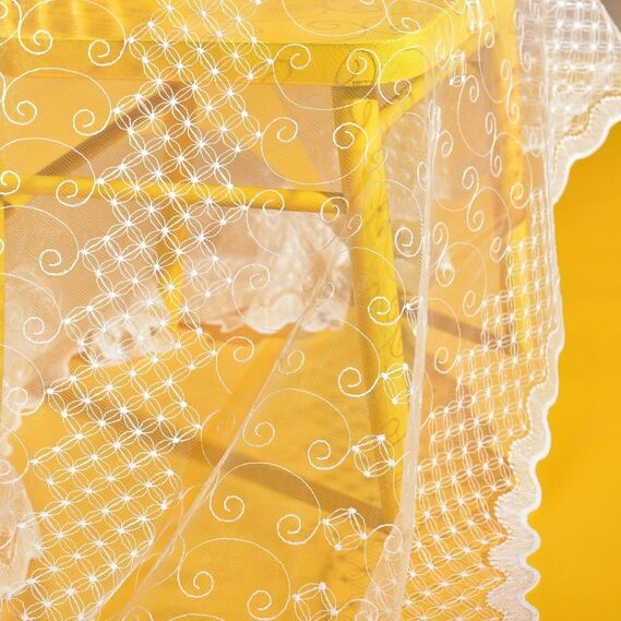 Тюль сетка с вишивкой Филия екрю, фото 2 Тюль сетка с вишивкой Филия екрю, фото 2