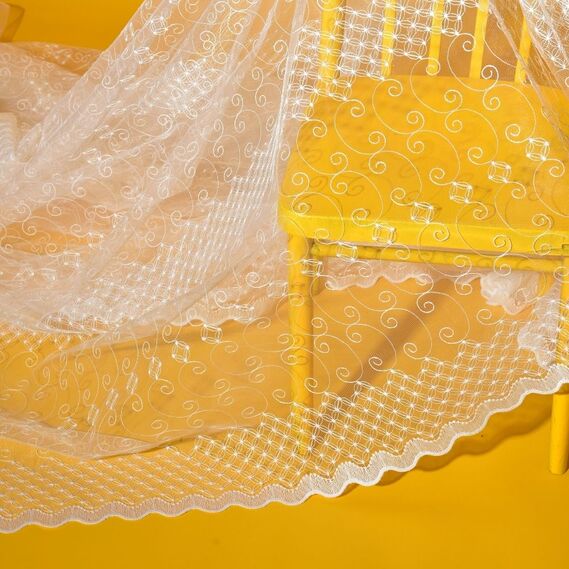 Тюль сетка с вишивкой Филия екрю, фото 3 Тюль сетка с вишивкой Филия екрю, фото 3
