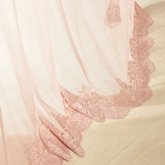 Тюль фатин с вышивкой Агата V-pudra, фото 2 Тюль фатин с вышивкой Агата V-pudra, фото 2
