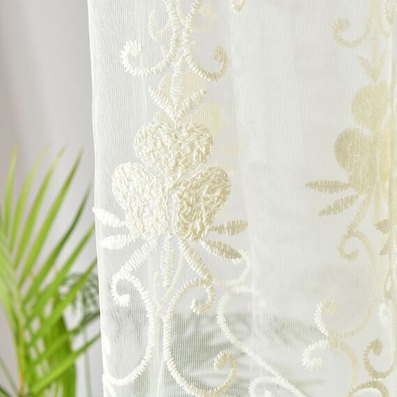 Тюль сетка с вишивкой Флорес V-krem, фото 5 Тюль сетка с вишивкой Флорес V-krem, фото 5