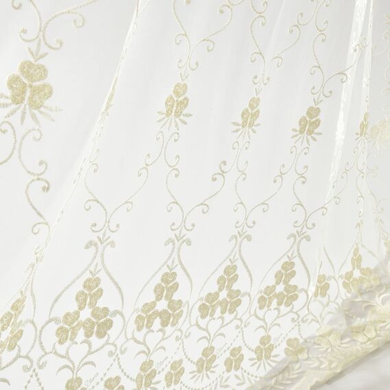 Тюль сетка с вишивкой Флорес V-krem, фото 7 Тюль сетка с вишивкой Флорес V-krem, фото 7