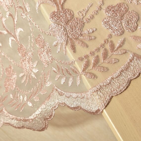 Тюль сетка с вишивкой Флорес V-pudra, фото 1 Тюль сетка с вишивкой Флорес V-pudra, фото 1