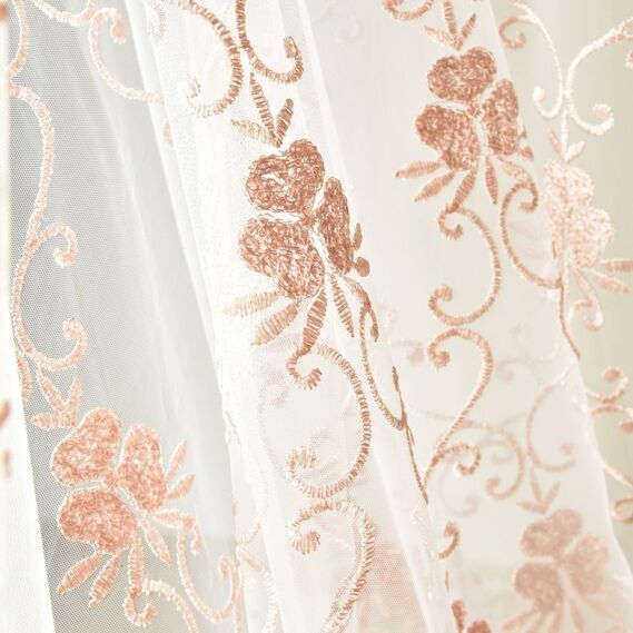 Тюль сетка с вишивкой Флорес V-pudra, фото 2 Тюль сетка с вишивкой Флорес V-pudra, фото 2