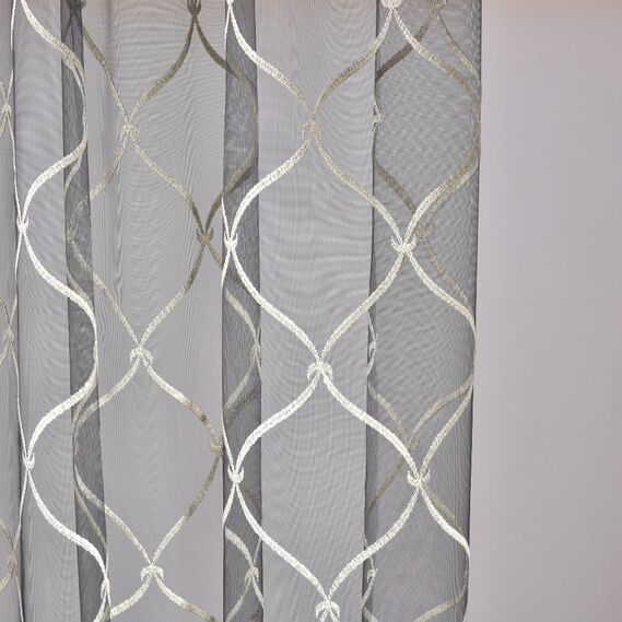 Тюль сітка с вышивкой Black and White Stile V-altin, фото 2