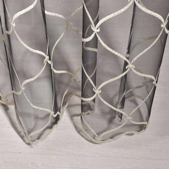 Тюль сітка с вышивкой Black and White Stile V-altin, фото 3