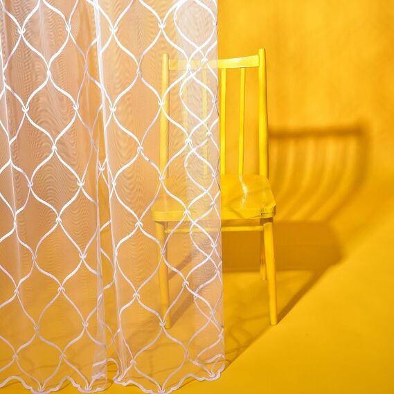 Тюль сітка с вышивкой Black and White Stile V-beyaz , фото 2