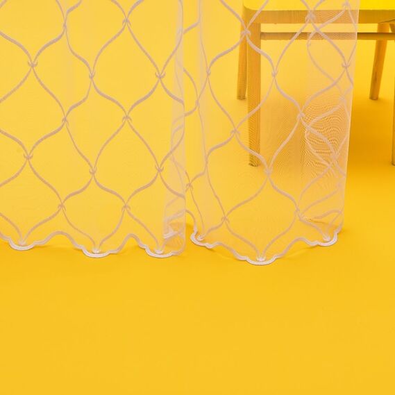 Тюль сітка с вышивкой Black and White Stile V-beyaz , фото 3