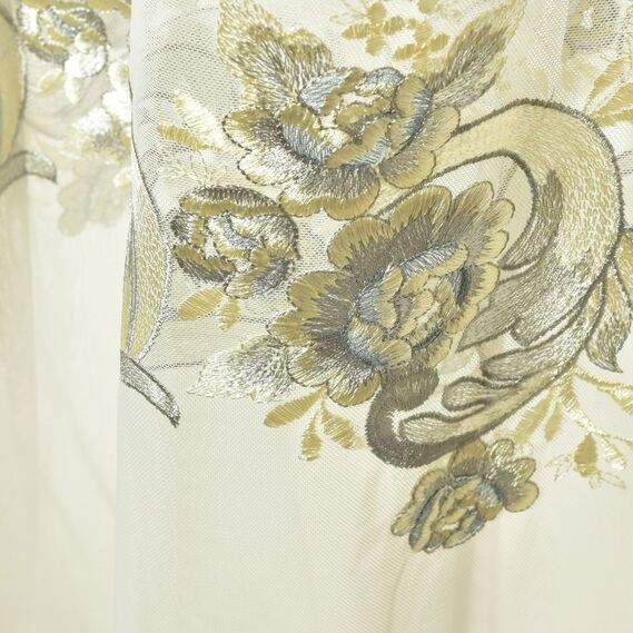 Тюль фатин с вышивкой Василіса V-3 сіра, фото 1 Тюль фатин с вышивкой Василіса V-3 сіра, фото 1