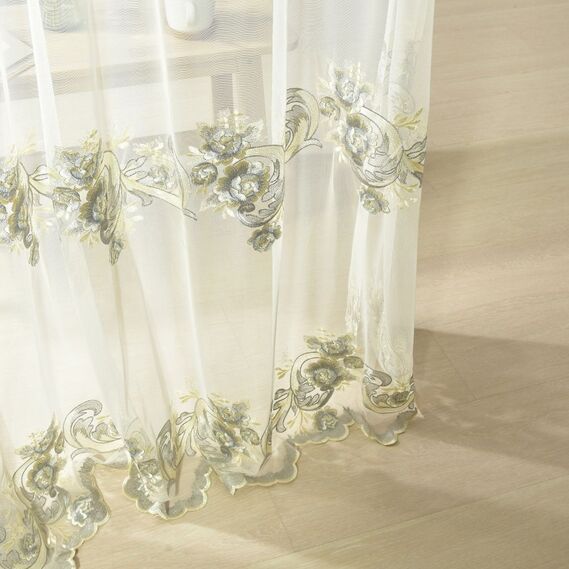 Тюль фатин с вышивкой Василіса V-3 сіра, фото 4