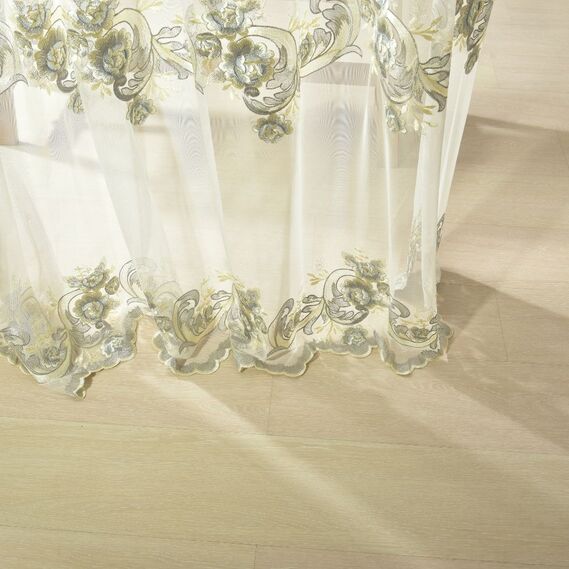 Тюль фатин с вышивкой Василіса V-3 сіра, фото 5