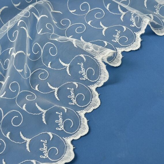 Тюль сітка з вишивкою Олена V-2 крем, фото 1