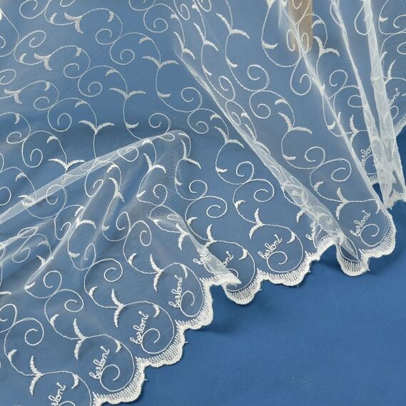 Тюль сітка з вишивкою Олена V-2 крем, фото 2