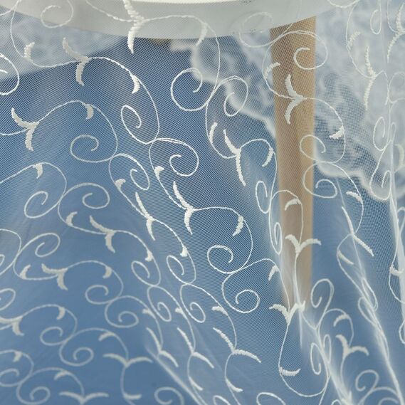 Тюль сітка з вишивкою Олена V-2 крем, фото 3