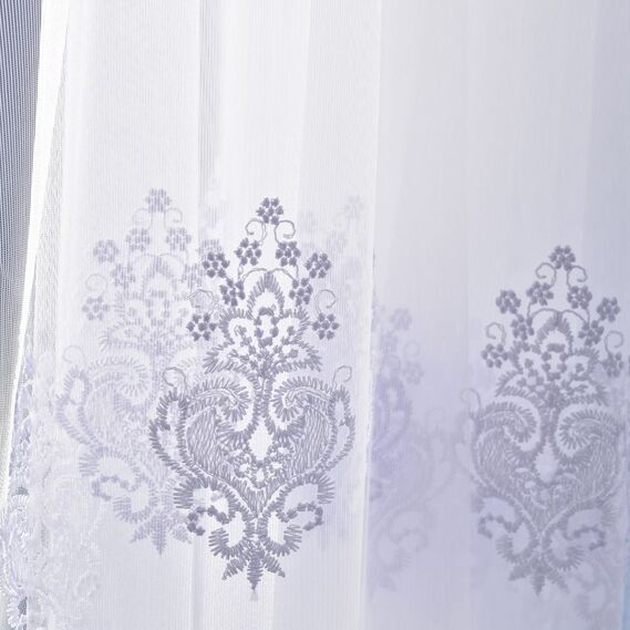 Тюль сітка з вишивкою Bozan V-31 біла, фото 3 Тюль сітка з вишивкою Bozan V-31 біла, фото 3