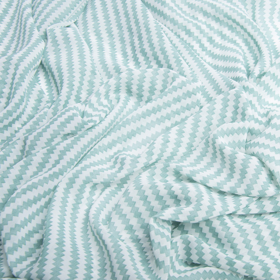 Chiffon fabric with print зігзаг діагональ м`ята, фото 2
