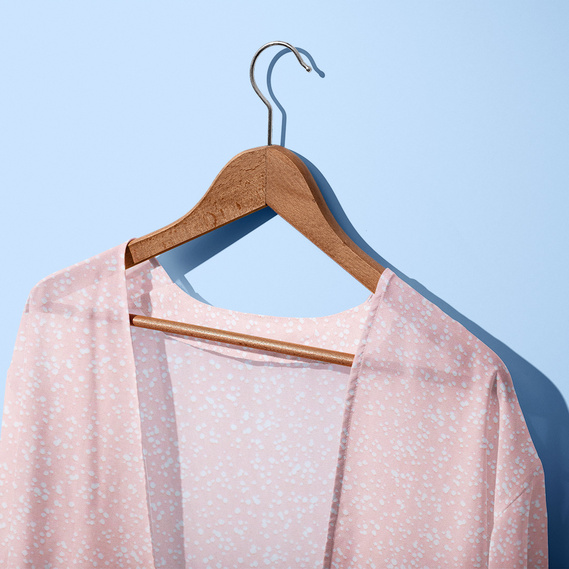 Тканина шифон принт россі пудра, фото 2