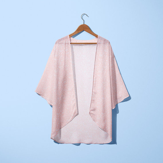 Тканина шифон принт россі пудра, фото 3