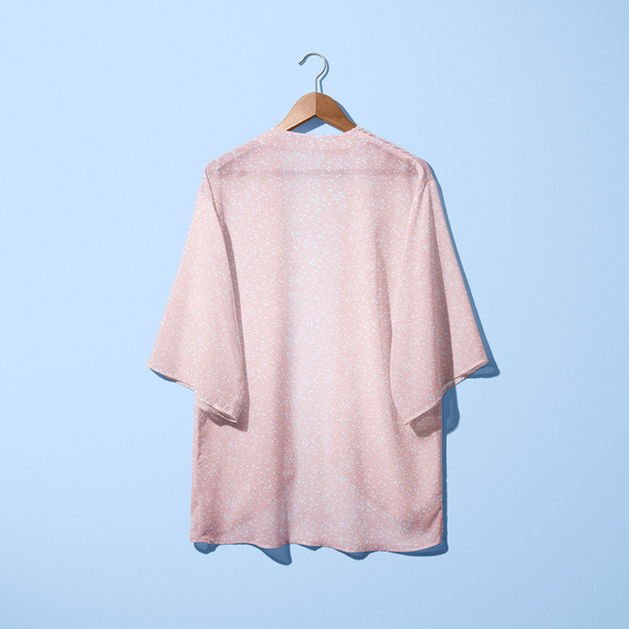 Тканина шифон принт россі пудра, фото 5