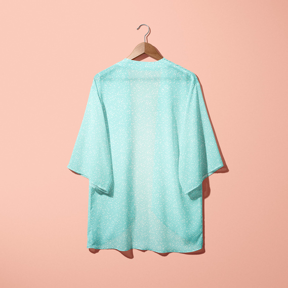 Тканина шифон принт россі бірюза, фото 5