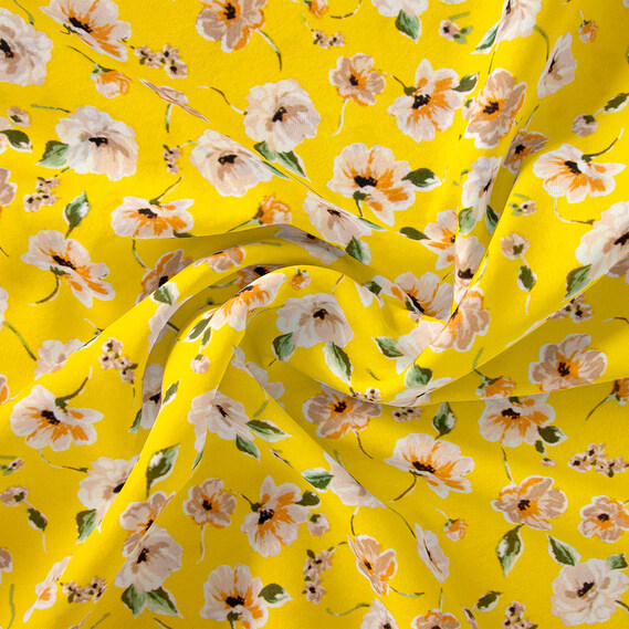 Ткань плательная штапель лайт бегонія жовтий, фото 1