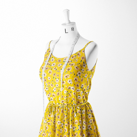 Ткань плательная штапель лайт бегонія жовтий, фото 3