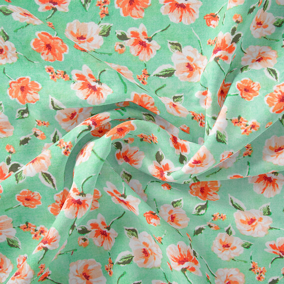 Ткань плательная штапель лайт бегонія салат, фото 1