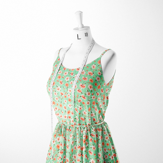 Ткань плательная штапель лайт бегонія салат, фото 3