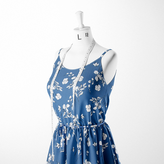 Тканина штапель твіл принт, 140 см, 160 гр/м2, для суконь, блузок, спідниць Лайла денім, фото 3