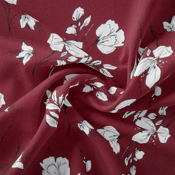 The fabric is staple twill with a print Лайла бордо, фото 1 The fabric is staple twill with a print Лайла бордо, фото 1