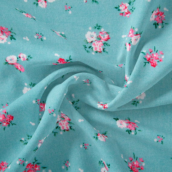 The fabric is staple twill with a print Фрейя ментол, фото 1