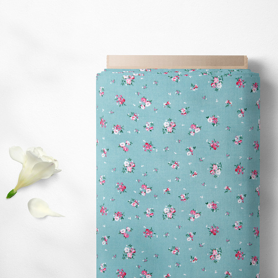 The fabric is staple twill with a print Фрейя ментол, фото 2