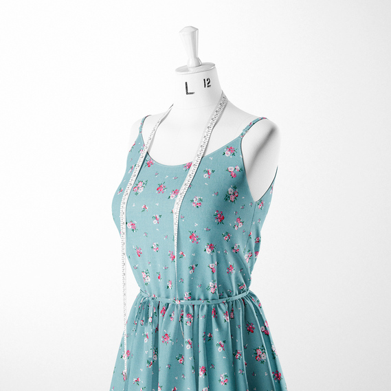 The fabric is staple twill with a print Фрейя ментол, фото 3