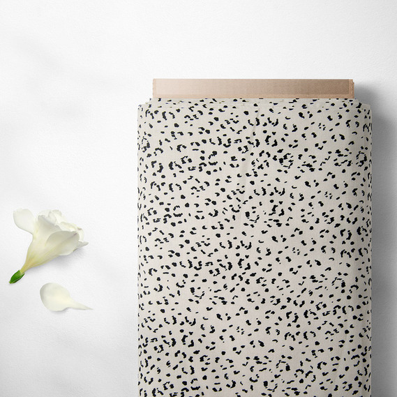 Тканина штапель твіл принт, 140 см, 160 гр/м2, для суконь, блузок, спідниць гепард світлий беж, фото 2