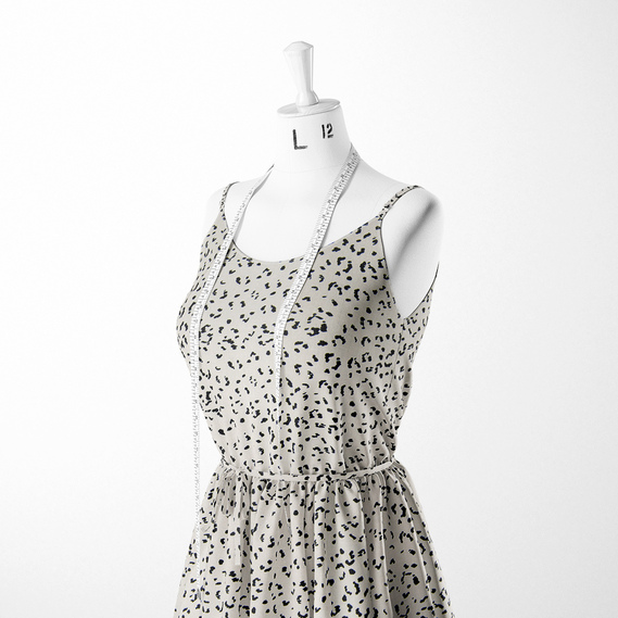 Тканина штапель твіл принт, 140 см, 160 гр/м2, для суконь, блузок, спідниць гепард світлий беж, фото 3