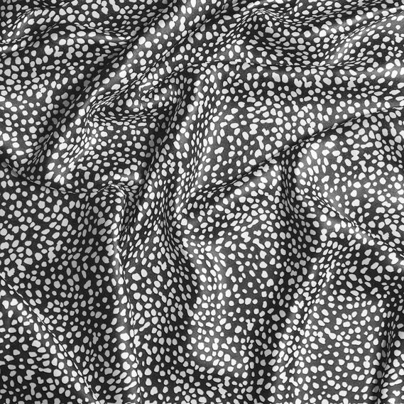 Тканина плательна атлас шовк стрейч 145 см 95 гр/м2 легка тканина для суконь, блуз, піжам та аксесуарів бісер чорний, фото 2