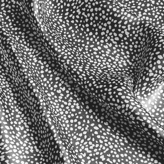 Тканина плательна атлас шовк стрейч 145 см 95 гр/м2 легка тканина для суконь, блуз, піжам та аксесуарів бісер чорний, фото 3