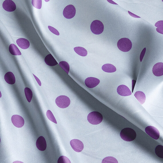 Dress fabric satin silk stretch — lightweight fabric for dresses, blouses, pajamas, and accessories. горошок блакитний, фото 3 Dress fabric satin silk stretch — lightweight fabric for dresses, blouses, pajamas, and accessories. горошок блакитний, фото 3