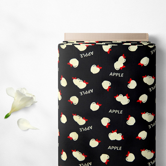 Dress Viscose Staple Fabric, Brandi, 115 g/m2 Apple чорний, фото 2