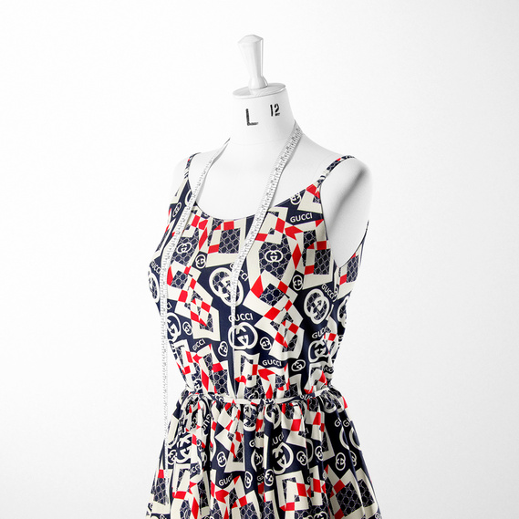 Тканина плательна віскоза штапель Бренд 115 гр/м2 GG темно синій молоко, фото 3