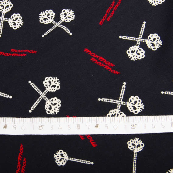 Ткань плательная вискоза штапель Бренди 115 гр/м2 ключі чорний, фото 4