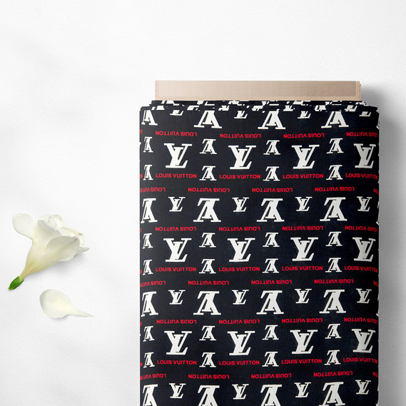 Ткань плательная вискоза штапель Бренди 115 гр/м2 Louis Vuitton чорний, фото 2 Ткань плательная вискоза штапель Бренди 115 гр/м2 Louis Vuitton чорний, фото 2