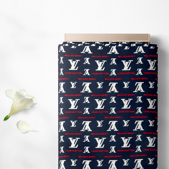 Dress Viscose Staple Fabric, Brandi, 115 g/m2 Louis Vuitton темно синій, фото 2 Dress Viscose Staple Fabric, Brandi, 115 g/m2 Louis Vuitton темно синій, фото 2