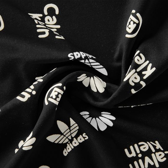 Тканина плательна віскоза штапель Бренд 115 гр/м2 Adidas молоко чорний, фото 1 Тканина плательна віскоза штапель Бренд 115 гр/м2 Adidas молоко чорний, фото 1
