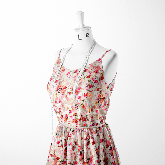 Ткань шелк атлас вискоза батік молоко малина, фото 3