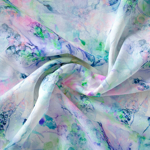 Ткань шелк атлас вискоза марево ліловий, фото 1